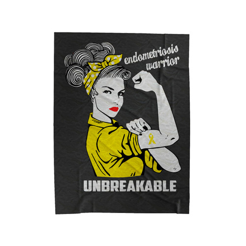 Endometriosis Warrior Unbreakable Velveteen Blanket