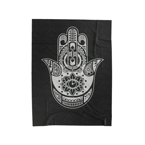 Ethnic Hamsa Graphic Illustration Velveteen Blanket