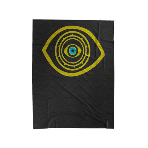 Evil Eye Metallic Gold Evil Eye Print Velveteen Blanket