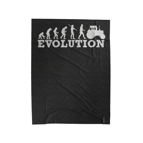 Evolution Tractor Farm Farmer Farming Velveteen Blanket