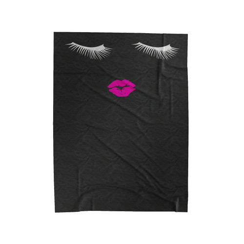 Eyelashes And Lips Velveteen Blanket