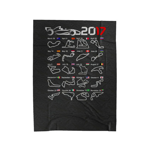 F1 2017 Calendar All Circuits Velveteen Blanket