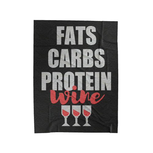 Fats Carbs Protein Wine Velveteen Blanket