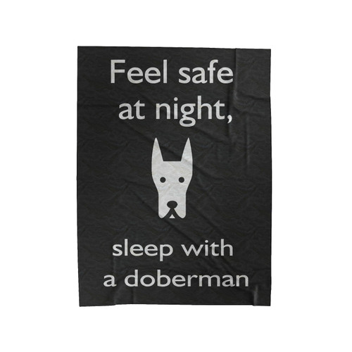 Feel Safe At Night Sleep With A Doberman Velveteen Blanket