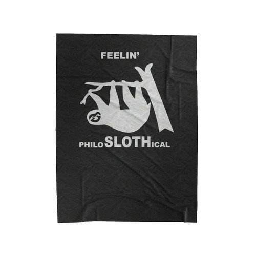 Feelin' Philoslothical Sloth Silhouette Funny Sloth Animal Graphic Velveteen Blanket