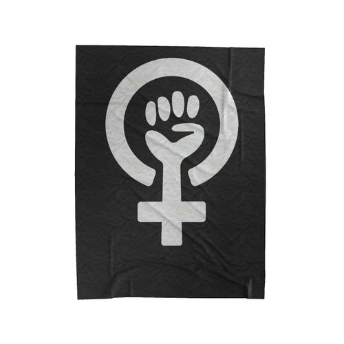Feminism Logo Feminist Girl Power Velveteen Blanket