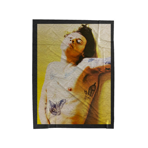 Fine Line Tattoos Harry Styles Velveteen Blanket