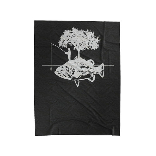 Fishing Fisherman Hunting Fish I'D Rather Be Fishing Funny Velveteen Blanket