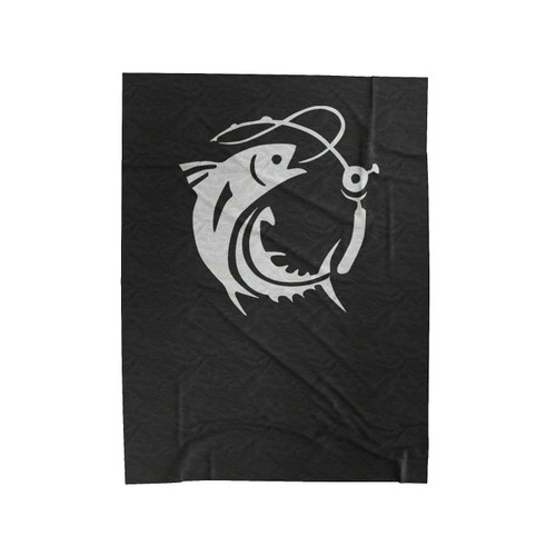 Fishing Pole Velveteen Blanket