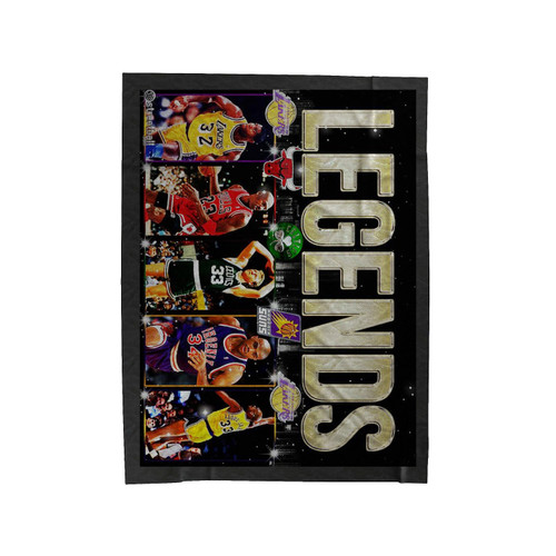 Five Nba Legends Basketball Velveteen Blanket