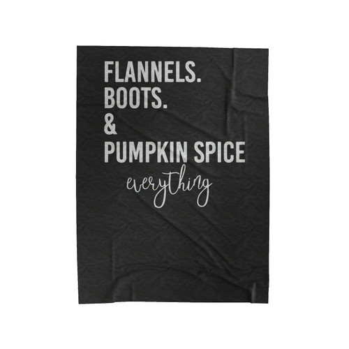 Flannel Boots & Pumpkin Spice Everything Fall Gift Idea Winter Velveteen Blanket