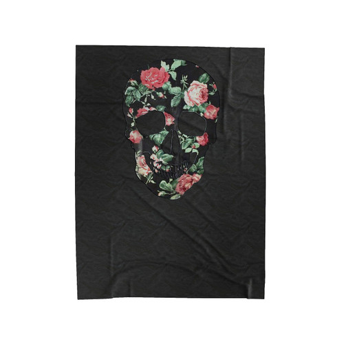 Floral Rose Skull Hipster Tumblr Dope Velveteen Blanket