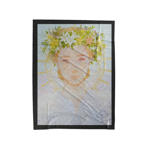 Flower Crown Drawing Midsommar Velveteen Blanket