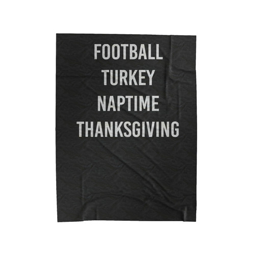 Football Turkey Naptime Thanksgiving Velveteen Blanket