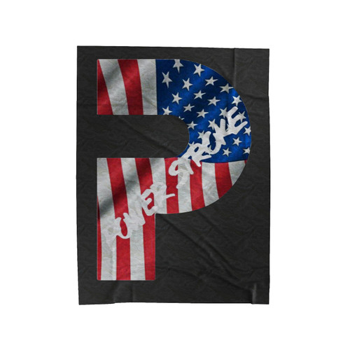Ford Power Stroke Diesel American Flag Velveteen Blanket