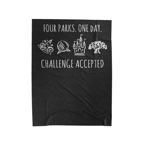 Four Parks One Day Challenge Accepted Disney Velveteen Blanket