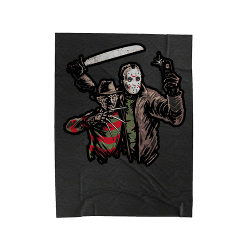 Freddy Krueger Jason Voorhees Selfie Velveteen Blanket