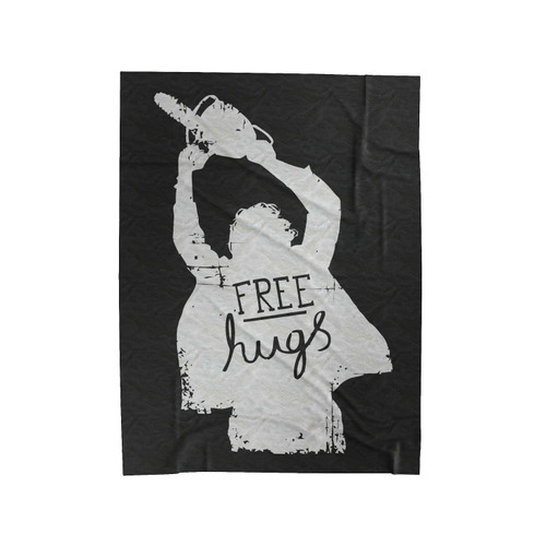 Free Hugs Funny Chainsaw Massacre Velveteen Blanket
