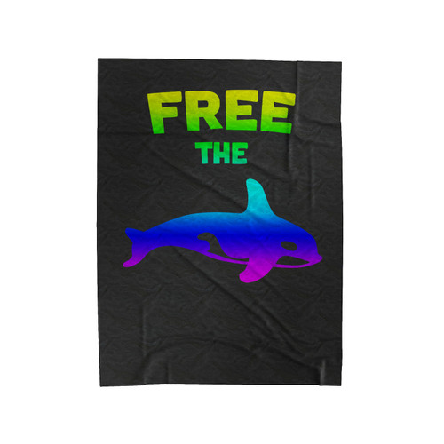 Free The Orcas Logo Velveteen Blanket
