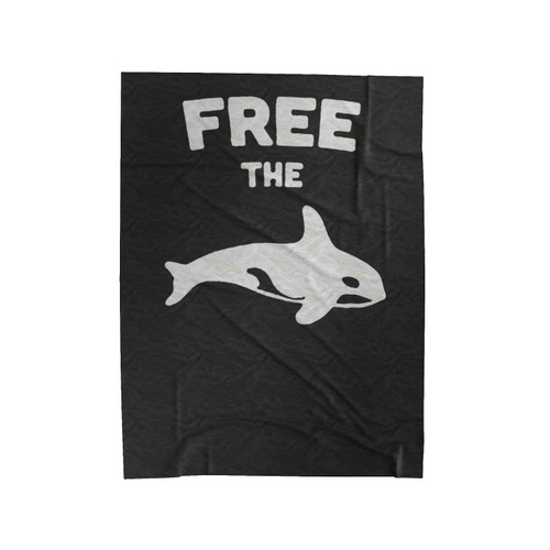 Free The Orcas Vegan Sea World Whales Sea Vegan Velveteen Blanket