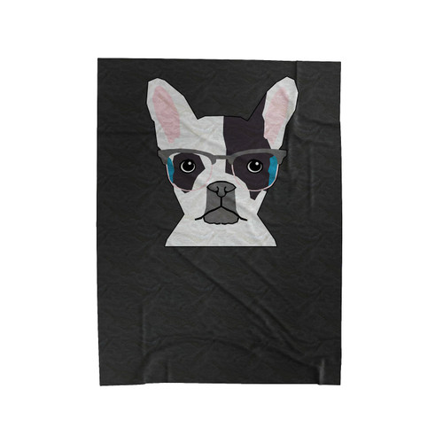 French Bulldog Hipster Glasses Dolman Dogs Pet Owners Velveteen Blanket