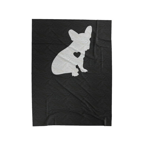 French Bulldog With Heart Cutout Dog Breed Love Frenchies Love French Bulldogs Velveteen Blanket