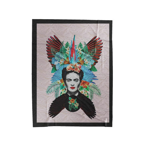 Frida Kahlo Floral Velveteen Blanket