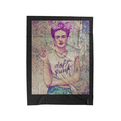 Frida Kahlo Rocking Daft Punk Velveteen Blanket