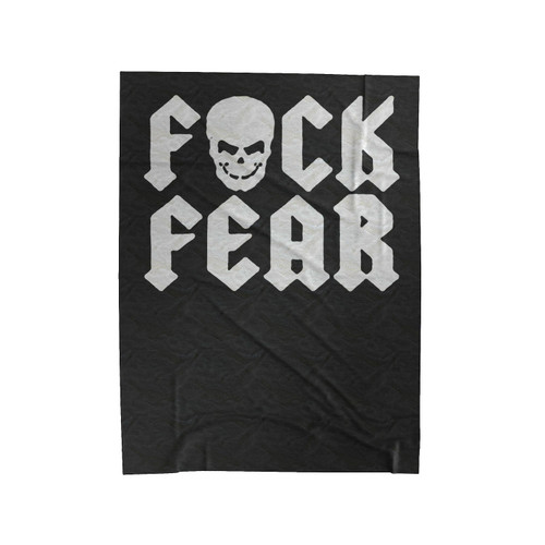 Fuck Fear Skull Velveteen Blanket