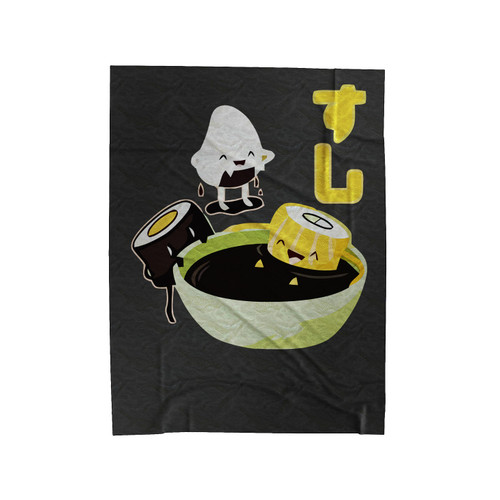 Fun Sushi Hot Tub Velveteen Blanket