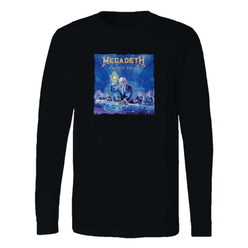 This classic fit megadeth rust in peace black custom long sleeve shirt is casually elegant and very comfortable. With fine quality print to make one stand out, it's a perfect fit for every occasion.