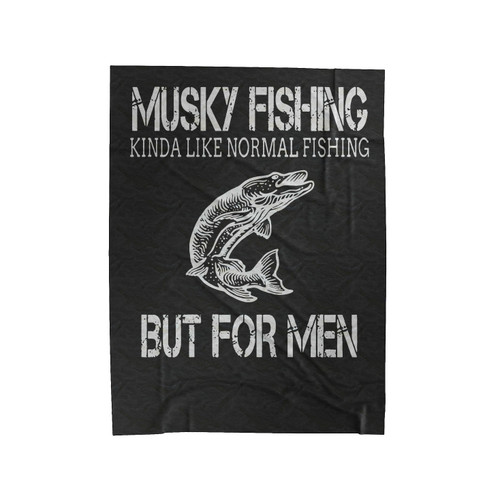 Funny Musky Fishing Velveteen Blanket