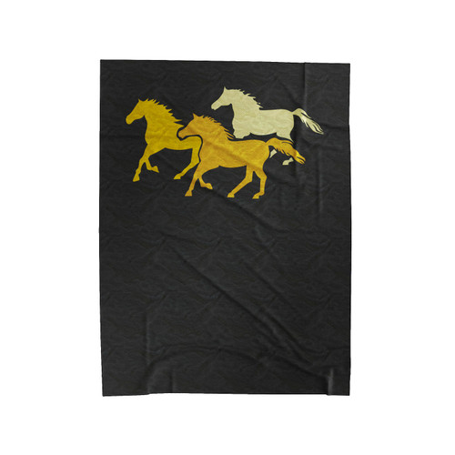 Galloping Horses Velveteen Blanket