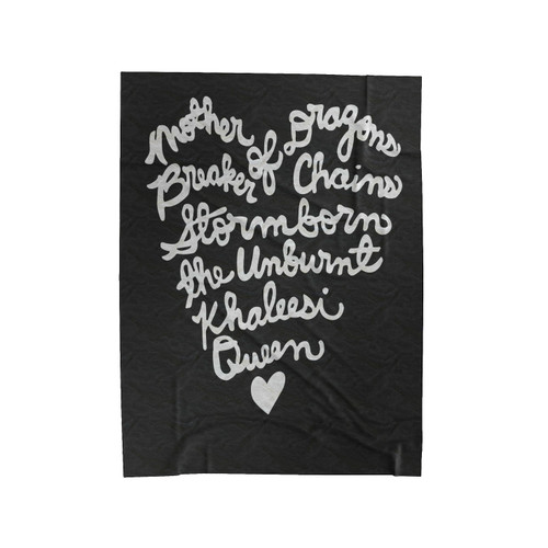 Game Of Thrones Love Mother Of Dragons Khaleesi Daenerys Targaryen Velveteen Blanket