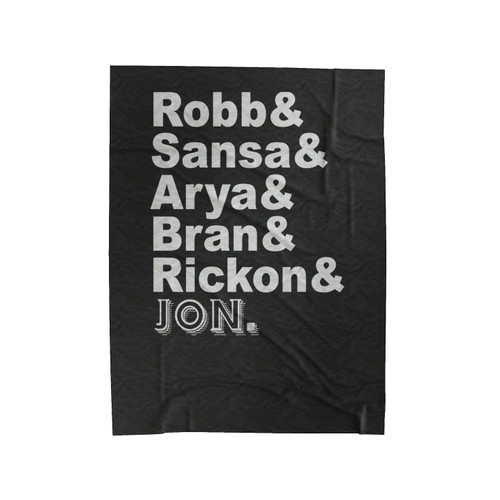 Game Of Thrones Stark Siblings Robb Sansa Arya Bran Rickon Jon Velveteen Blanket