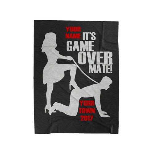 Game Over Mate Funny Stag Do Velveteen Blanket