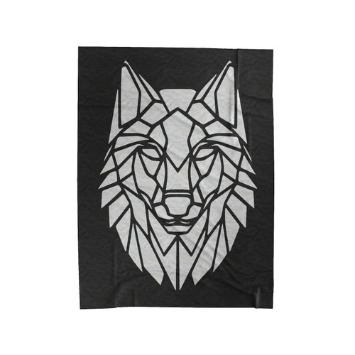 Geometric Wolf Velveteen Blanket