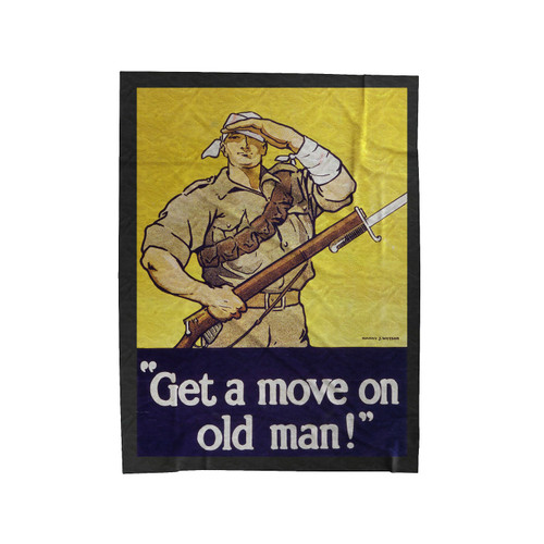 Get A Move On Old Man! Velveteen Blanket