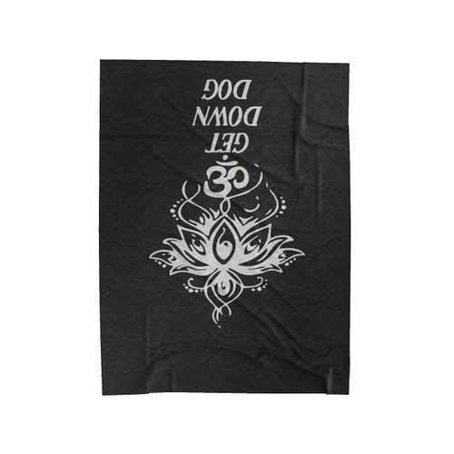 Get Down Dog Lotus Om Upside Down Velveteen Blanket