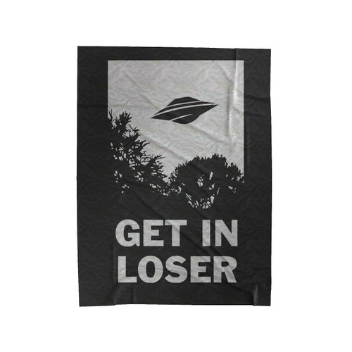 Get In Loser Funny Alien Ufo Velveteen Blanket