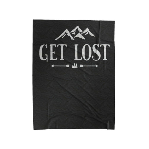 Get Lost Adventure Camping Outdoors Woods Hiking Arrows Velveteen Blanket