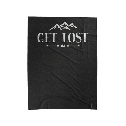 Get Lost Adventure Camping Outdoors Woods Wanderlust Hiking Arrows Adventure Mountains Velveteen Blanket