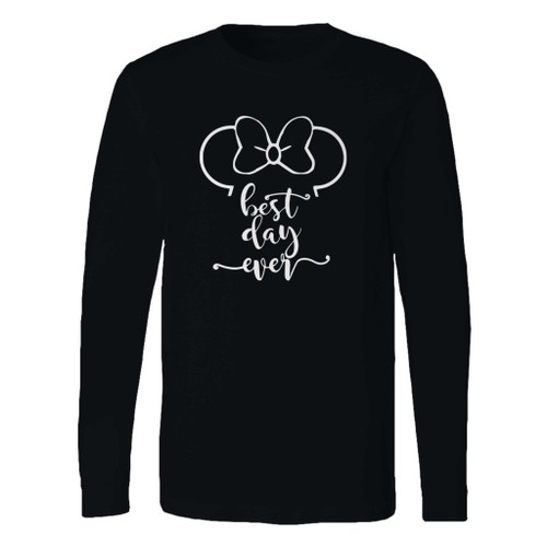 This classic fit minnie ears best day ever disney long sleeve shirt is casually elegant and very comfortable. With fine quality print to make one stand out, it's a perfect fit for every occasion.