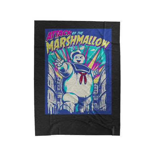 Ghostbusters Attack Of The Marshmallow Movie Funny Velveteen Blanket