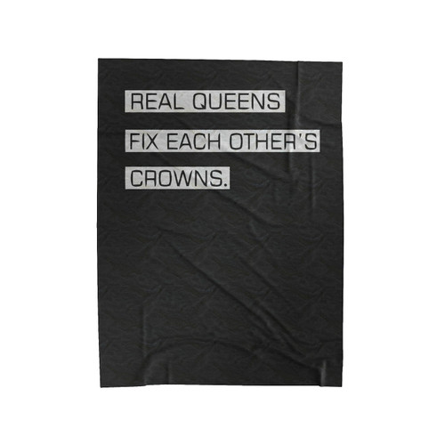 Girl Power Feminist Real Queen Fix Each Others Crowns Velveteen Blanket
