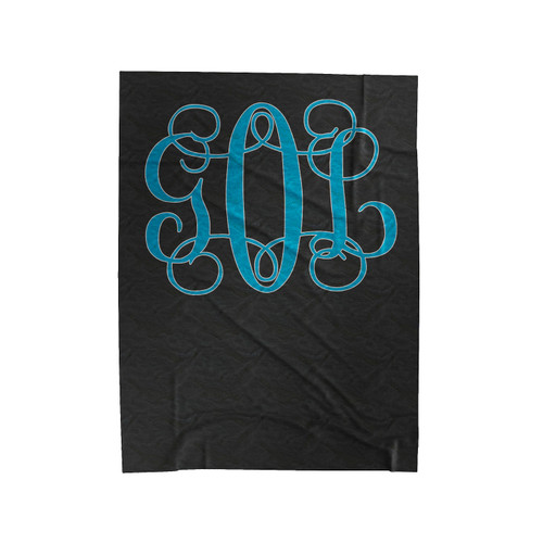 Girls Glitter Monogram Velveteen Blanket