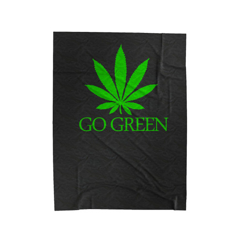 Go Green Marijuana Leaf Velveteen Blanket