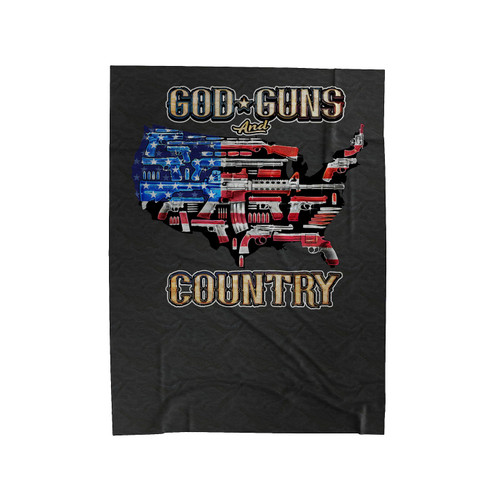 God Guns And Country Velveteen Blanket