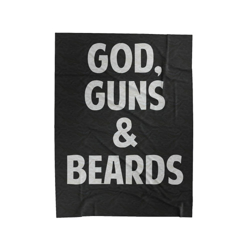 God, Guns And Beards Velveteen Blanket