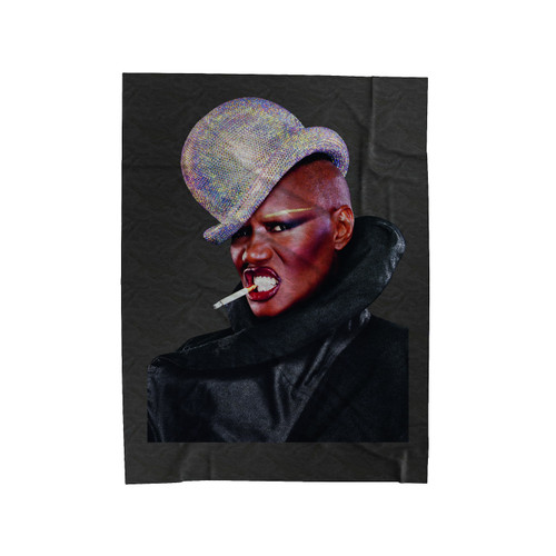 Grace Jones Smoke 2 Velveteen Blanket